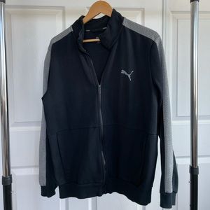 Puma Lightweight Cotton Poly Blend Navy Blue Jacket No Hoodie